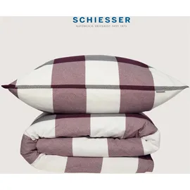 SCHIESSER Alice Kariert Burgund 135 x 200 cm + 80 x 80 cm