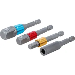 BGS DIY 20814 Satz Adapter für Bohrmaschinen farbig für Nüsse und Bits