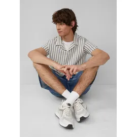 QS Resort Fit: Hemd mit Strukturstreifen - creme - M