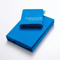 Benetton - 2-teiliges Bettwäscheset (Bettbezug 135 x 200 cm + Kissenbezug 80 x 80 cm), 140 g/m2, 100 % Baumwolle, Blau vereint in Grün