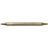 Rayher 7869306 Kalligraphie-Stift Metallic, gold, mit 2 Spitzen, Strichstärken 2 und 3, 5 mm, 1 Stück
