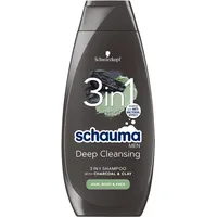 Schauma Men Tiefenreinigendes Shampoo für Gesicht und Körper des Mannes mit Kohl