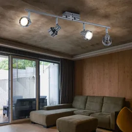 WOFI Spotleiste Deckenleuchte Deckenlampe Wohnzimmer leuchte bewegliche Spots 3 Stufen Dimmer, Metall, Led, Lxbxh 61x14x8, 7288.04.54.6000