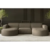 Kaiser Ecksofa Sofa U Form, Couch U Form Modena U Studio, Stoff, Neve Beige