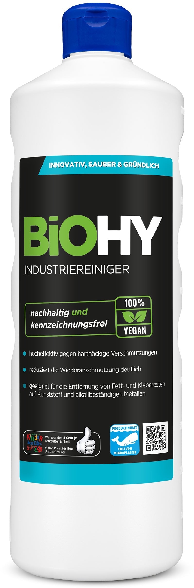 BiOHY Industriereiniger, Werkstattreiniger, Universalreiniger, Bio-Konzentrat 1 x 1 Liter Flasche