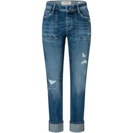 Gang Boyfriend-Jeans GANG "94NICA WORKER", Damen, Gr. 27, Normalgrößen, destroy denim, 90% Baumwolle, 2% Elasthan, 8% Polyester, unifarben, Ballonform lang, Jeans, im 5-Pocket-Style