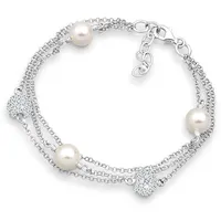 Elli Kugel Elegant synthetischen Perlen 925 Silber Armbänder &