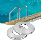2 Stück Poolleiter Rosette, Edelstahl Schwimmbadleiter Abdeckplatten Rohrabdeckungen Schwimmbad Leiter für 4,2 cm Poolleiter Handlaufrohre
