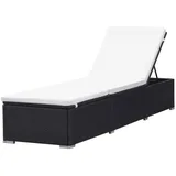 vidaXL Sonnenliege 200 x 62 x 76 cm Schwarz