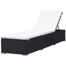 vidaXL Sonnenliege 200 x 62 x 76 cm Schwarz