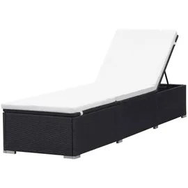 vidaXL Sonnenliege 200 x 62 x 76 cm Schwarz