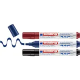 edding 4-1455-3 Fasermaler Calligraphy Marker, 3er Set, 1-5 mm, schwarz/stahlblau/karmesin