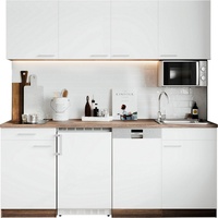 Respekta Küche »Oliver«, Breite 195 cm, wechselseitig aufbaubar, weiß