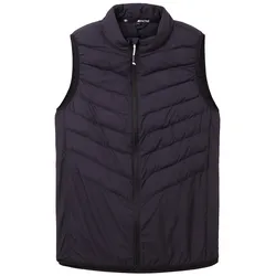 TOM TAILOR Herren Atmungsaktive Sport-Weste, schwarz, Uni, Gr. M