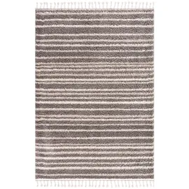 Carpet City Pulpy 520 Fransenteppich 160 x 230 cm Grau