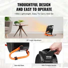 Vevor Gewächshausheizung 2000 W PTC Schnellheizung mit Überhitzungsschutz 3-Gang