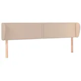 vidaXL Kopfteil mit Ohren Cappuccino-Braun 203x23x78/88 cm Kunstleder