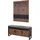 Mendler Garderobe mit Sitzbank HWC-A27, Garderobenpaneel Kommode, 53x110x30cm 3D-Struktur, Wildeiche-Optik