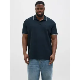 Jack & Jones PlusSize Poloshirt "JJEAUSTIN POLO SS NOOS PLS", Herren, Gr. 6XL, blau (sky captain detail:play), Jersey, Obermaterial: 58% Polyester, 40% Baumwolle, 2% Elasthan, JACK & JONES PLUSSIZE, unifarben, regular fit normal, Shirts, mit Polokragen