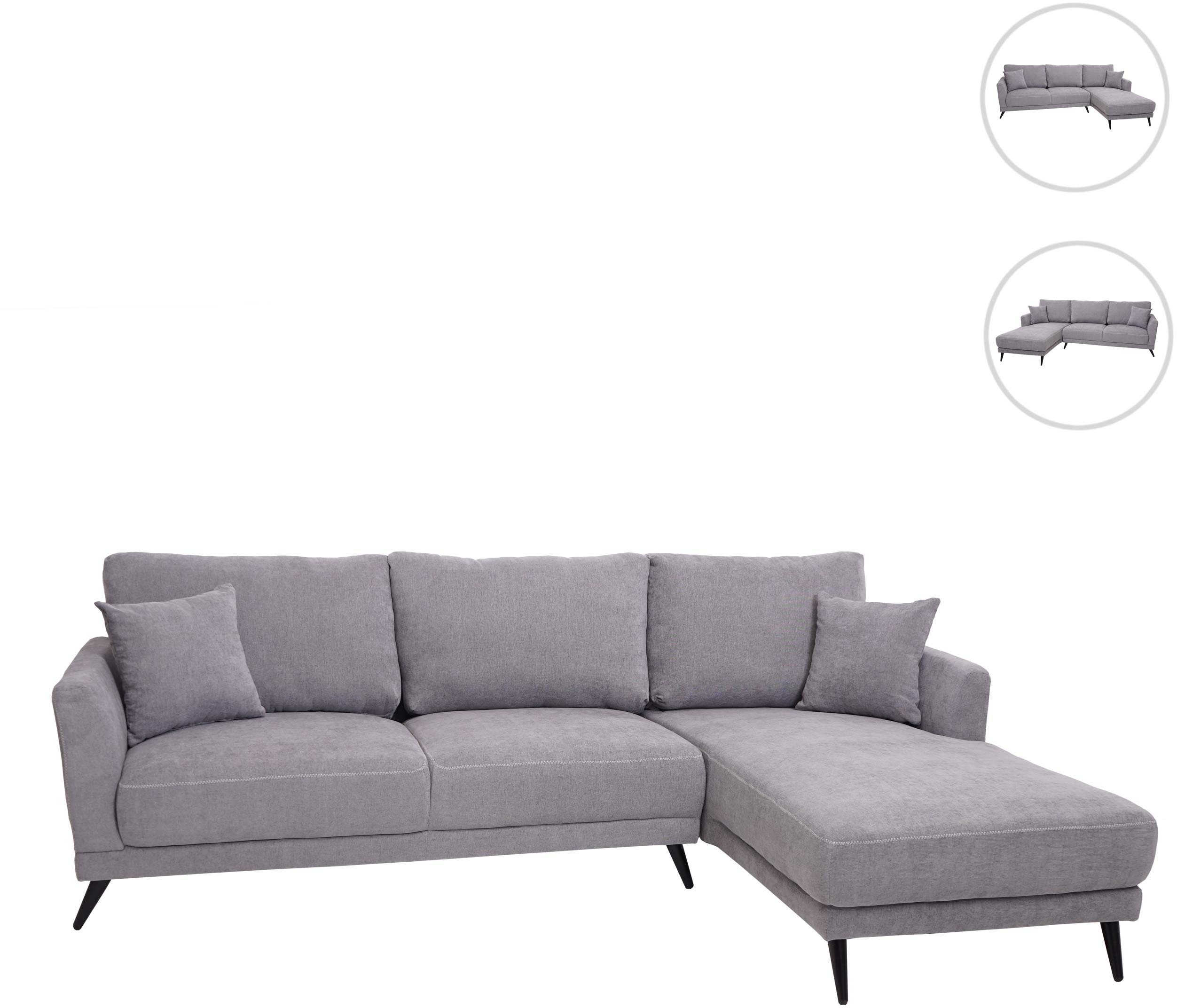 Sofa HWC-G43, Couch Ecksofa L-Form 3-Sitzer, Liegefläche Nosagfederung Taschenfederkern 250cm ~ rech
