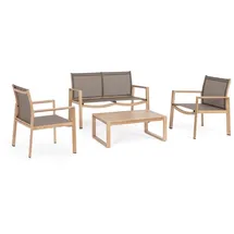 YES EVERYDAY Kallen Garten-Lounge-Set 4-tlg. natur/beige