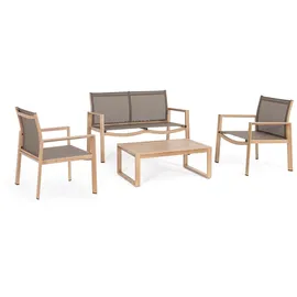 YES EVERYDAY Kallen Garten-Lounge-Set 4-tlg. natur/beige
