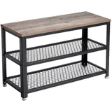 VASAGLE Schuhbank 73 x 45 x 30 cm grau / grau