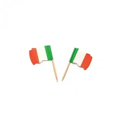 Mank 144x Fahnenpicker Italien wehend aus Holz - Picker Holzpicker Fahnenpicker Dekopicker Italy
