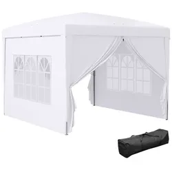 Outsunny Pavillon, LxBxH: 295 x 295 x 258 cm - weiss