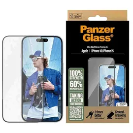 Panzer Glass Ultra-Wide Fit Displayschutzfolie für iPhone 15/16
