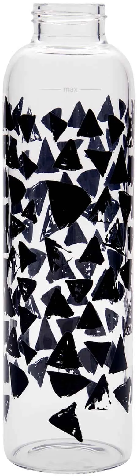 Gourde 500 ml 'Perseus', motif : triangles noirs, col : bouchon à vis