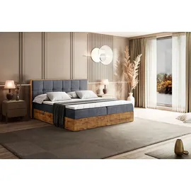 altdecor BOXBETT mit Matratze H3 und Lattenrost - 160x200 - Grau