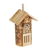 Relaxdays Insektenhotel, Nisthilfe Wildbienen & Schmetterlinge, hängend o. stehend, Garten, HBT: 20 x 13,5 x 10cm, natur