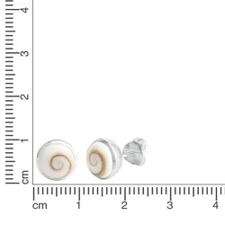 Zeeme Pearls Ohrringe Silber 925 mit weißer Muschel 9mm