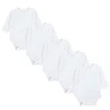 TupTam Baby Langarm Wickelbody 5er Pack, Jungen, Gr. 50 N-Gr, weiß, Obermaterial: 100% Baumwolle, CO., Bodys