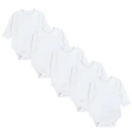 TupTam Baby Langarm Wickelbody 5er Pack, Jungen, Gr. 50 N-Gr, weiß, Obermaterial: 100% Baumwolle, CO., Bodys
