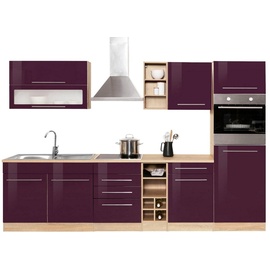 Held MÖBEL Küchenzeile »Eton«, mit E-Geräten, Breite 300 cm, lila