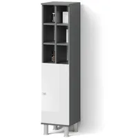 Livinity® Midischrank, Weiß Hochglanz, 8 Fächer, Quadratisch, 30x130.6x30 cm,