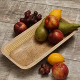 MARELIDA Dekoschale aus Mangoholz in terracotta/weiß - L: 40cm | Gr.: onesize