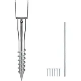 Vevor U-pfostenträger 1 Packung 100 x 70 x 700 mm Diy-pfostenpfosten zum Einschrauben inkl. 6 Zugankern und einer Bewehrungsstange U-förmiger Pfostenhalter ideal für Briefkastenpfosten und Zaunpfosten