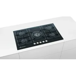 Klugmann KT905.5BGL Gaskochfeld Einbau Design 90cm Ceran 5 Brenner, WOK Brenner 4kw!