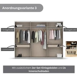 Rauch Schwebetürenschrank »Koluna«, Glasfront, inkl. 2 Innenschubladen sowie extra Böden beige