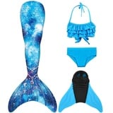 shepretty meerjungfrauenflosse mädchen Neuer Mermaid Tail Badeanzug für Erwachsene und Kinder,JCKA09+48XIAO-140 - 140