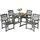 Vevor 5-teiliges Gartenmöbel Set Balkonmöbel Set 1 Tisch + 4 Stühle, 150 kg / 150 kg Sitzgruppe Garnitur Wetterfest Sonnenfest, Essgruppe Garten Terrassenmöbel-Set Modern Balkon Möbel Hellgrau
