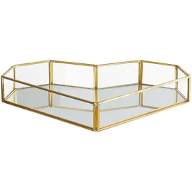 Beliani Dekotablett Herzform Glas transparent