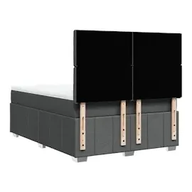 vidaXL Boxspringbett mit Matratze Dunkelgrau 160x200 cm Stoff