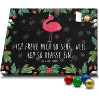 Mr. & Mrs. Panda Schoko Adventskalender Flamingo Stolz - Schwarz - Geschenk, Freude, Freundin, rosa, Schwester, Selbstakzeptanz, zufrieden, Schokol... - Schwarz