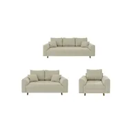 S-Style Polstergarnitur 3+2+1 Maya & beige - Maße cm, B: 210 H: 81