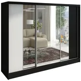 A&J MöbelLand Schiebetürenschrank VIDA 200 x 215 x 59,5 cm Schwarz/Weiß