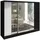 A&J MöbelLand Schiebetürenschrank VIDA 200 x 215 x 59,5 cm Schwarz/Weiß